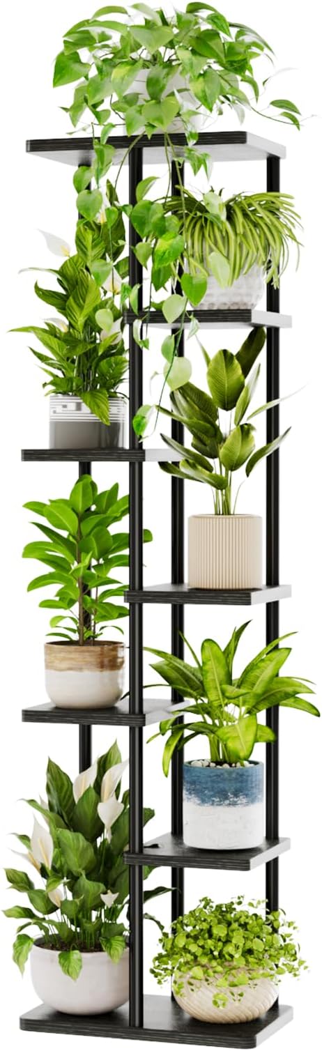 Bamworld Tall Plant Stand Indoor, Corner 7 Tier Metal Plant Shelf by Bamworld