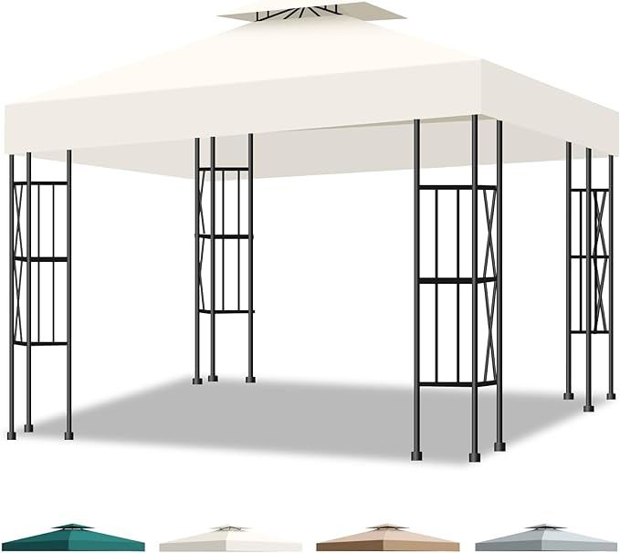 10x10 Canopy Replacement Top Cover Canopy Top Replacement Double Layer Vented by Qdreclod