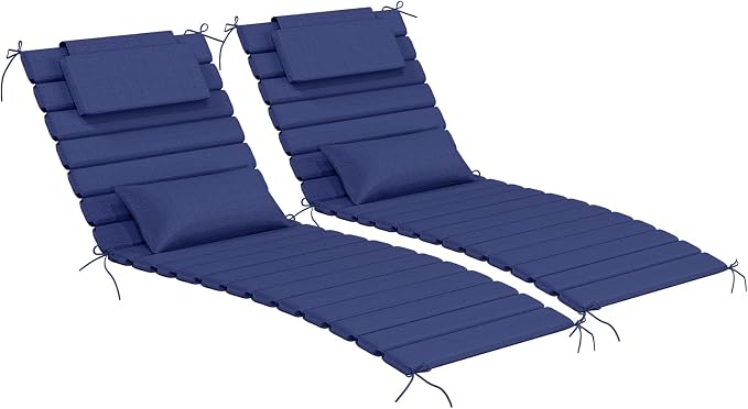 2PCS Outdoor Water-Resistant Olefin Chaise Lounge Cushions by Aofeite