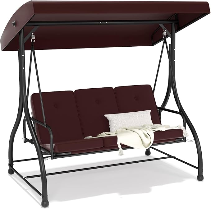 3-Seat Outdoor Patio Swing Glider by FUNGYARD