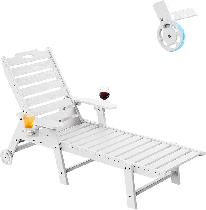 Carauci Lounge Chair Outdoor, HDPE Chaise Lounge by Carauci