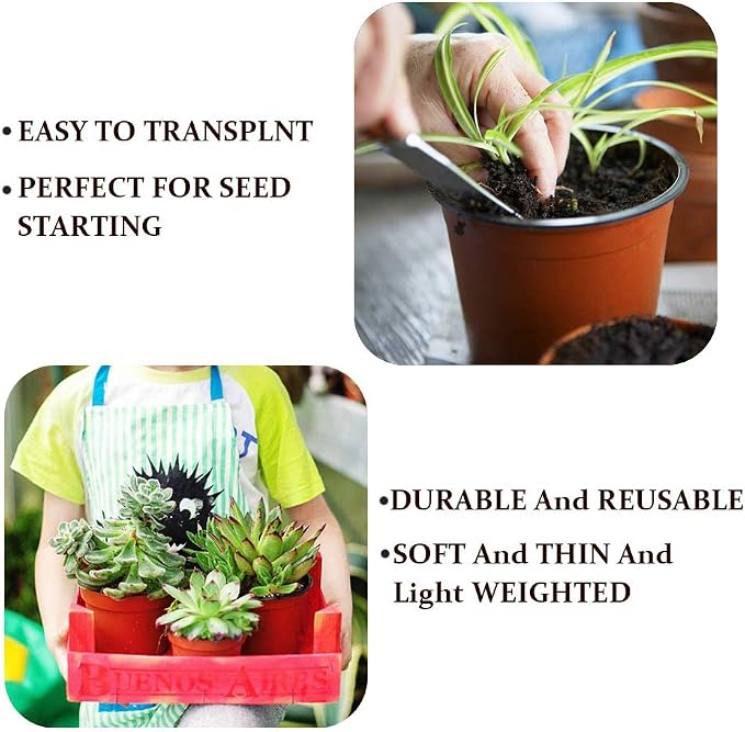 100 Pcs 3.5 Inch Plastic Seedlings Plants, Nursery Pots, Seed Starting Pot - Image 5