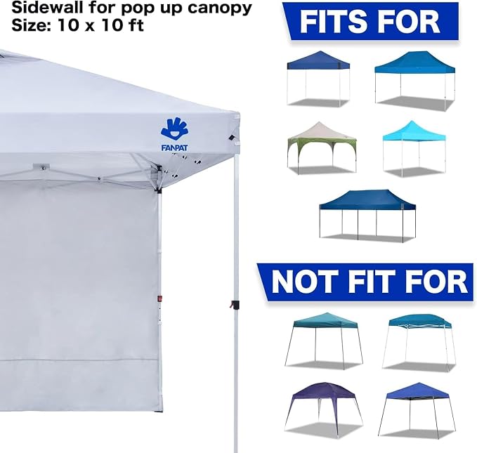 Instant 10x10 Canopy Sidewalls for Pop Up Canopy, Waterproof UV Protection - Image 5
