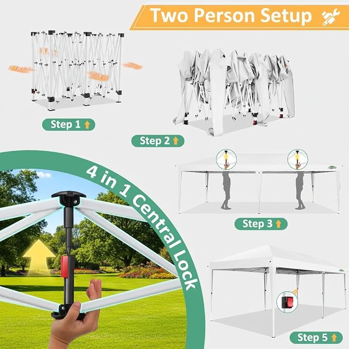 COBIZI 10x20 Pop Up Canopy Tent Commercial Instant Shelter - Image 3