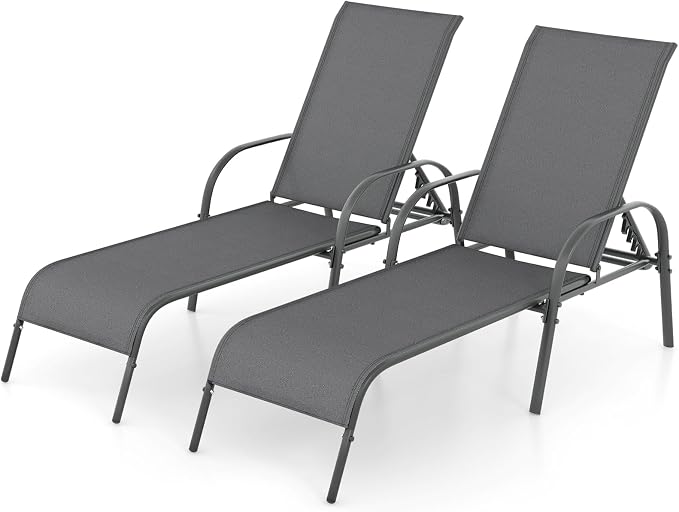 Giantex 2 Pack Patio Lounge Chair, Outdoor Chaise Lounge by Giantex