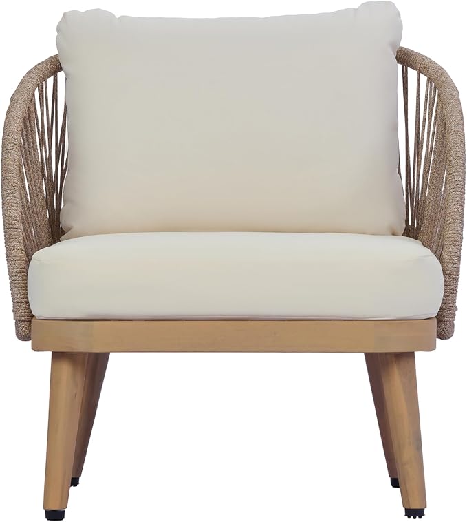 Merax 4-Piece Acacia Wood Patio Conversation Set - Image 5