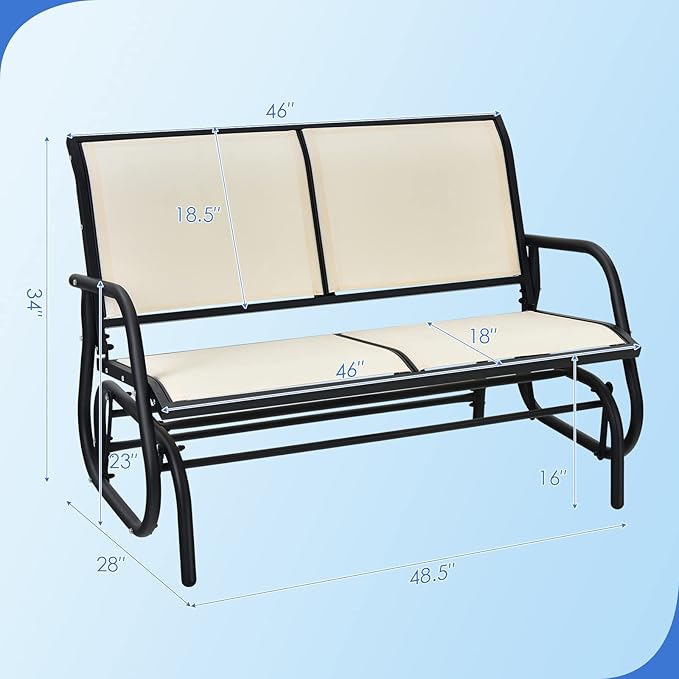 Giantex Swing Glider Chair 48 Inch - Image 3