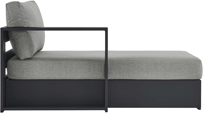 Modway Tahoe Aluminum Outdoor Chaise Lounge Gray - Image 4