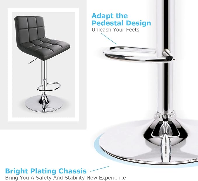 Leopard Bar Stools, Modern PU Leather Adjustable Swivel Bar Stool - Image 8