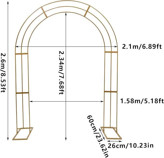 Large Size 8.53Ft Wedding Arch for Ceremony, Heavy Duty Climbing Flower Plant - Image 2