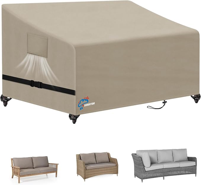 SIRUITON 4-Seat Garden Patio Sofa/Loveseat/Bench Cover 73" W x 27" D x 35" H by SIRUITON