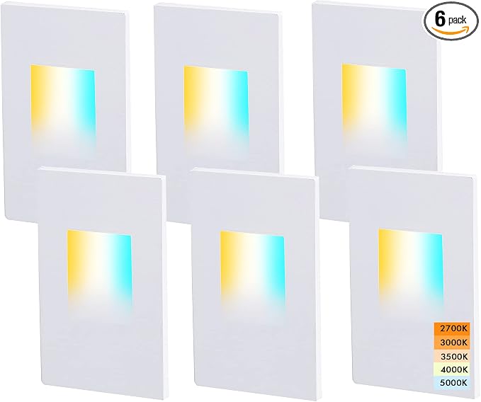 CLOUDY BAY 120V Dimmbale 5 Color LED Indoor Outdoor Step Light, by CLOUDYBAY
