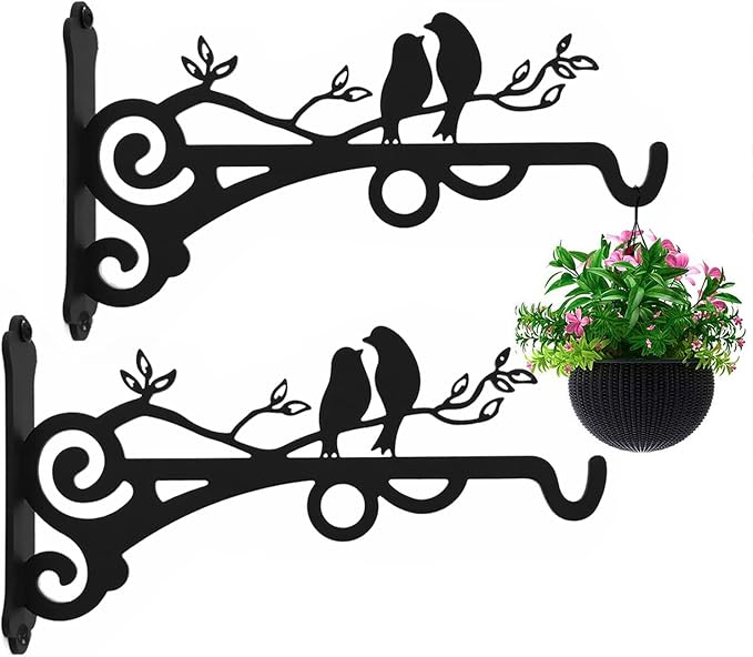 Multipurpose Hanging Basket Plant Brackets Outdoor Indoor, Heavy Duty Solid by Qktxktzy
