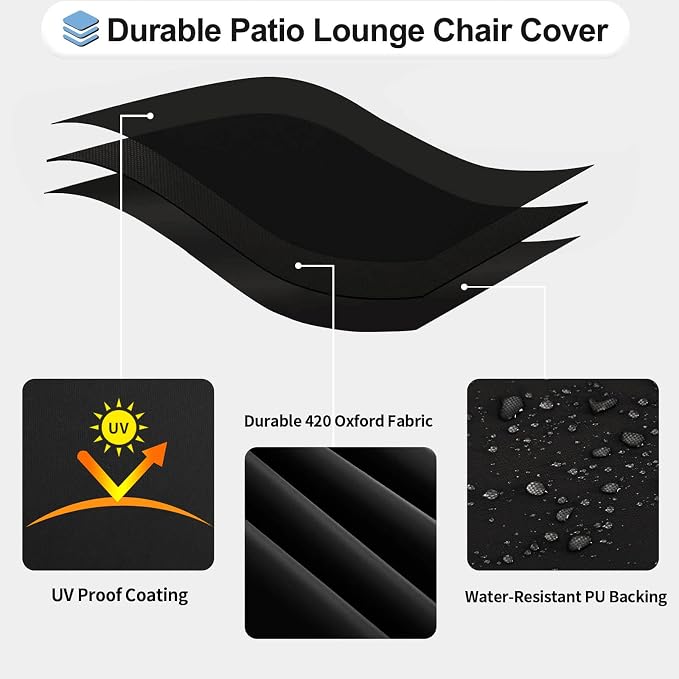 OutdoorLines Outdoor Waterproof Patio Chaise Lounge Chair Cover - Image 3