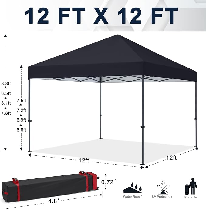 COOSHADE Durable Easy Pop Up Canopy Tent 12x12Ft - Image 5