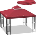 Sumfaller 10x10 FT Gazebo Replacement Canopy Top Cover Double Tiered Canopy Top by Unknown