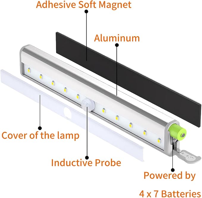 10LEDs Outdoor Sensor Step Light, 2 Pack RV Sensor LED Closet Light, Stick-On - Image 3