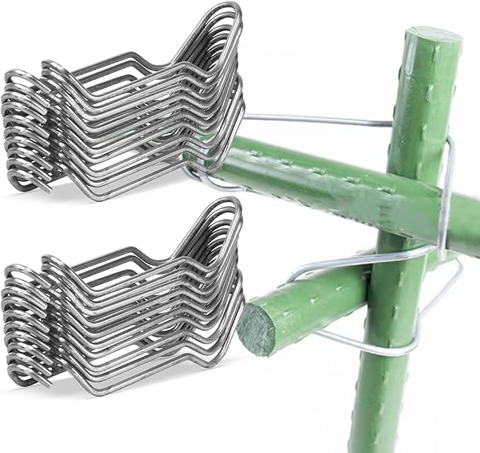 5/16 Inch 8mm Plants Vines Stakes Galvanized Steel Clips Garden Support Stakes by Makiwork