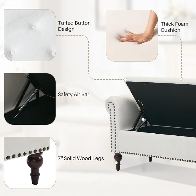 56.6" Wide Chaise Lounge Indoor - Image 4