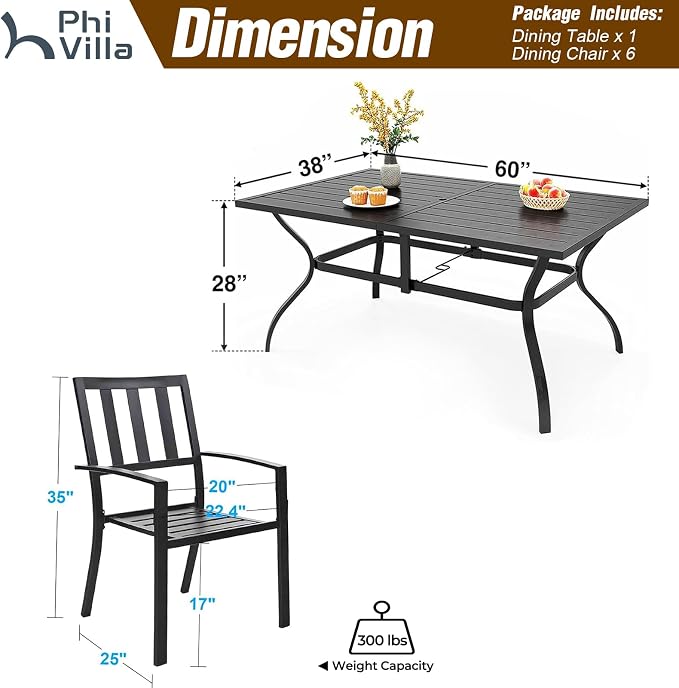PHI VILLA 7 Piece Outdoor Dining Set - Image 9