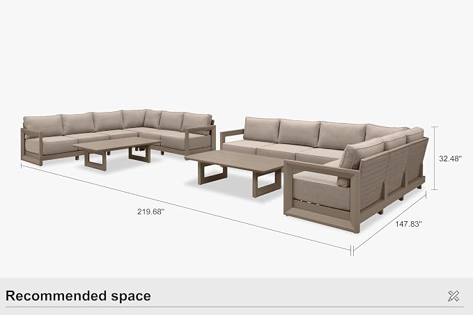 PURPLE LEAF Patio Furniture Set L-Shaped Outdoor Couch - Image 9