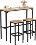 AECOJOY 3-Piece Outdoor Bar Set, Patio Bar Height Table and Chairs Set 47" by AECOJOY
