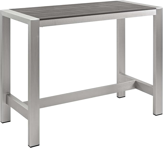 Modway Shore 7-Piece Aluminum Outdoor Patio Pub Bistro Set - Image 7