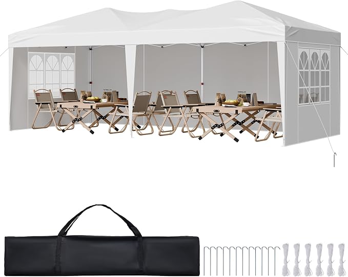 VEVOR Pop Up Canopy, 10 x 20 FT Instant Canopy Portable Gazebo by VEVOR