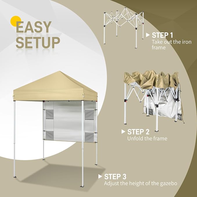 Outvita 5x5 Pop Up Canopy Tent, Ez Up Outdoor Canopy Tent Instant Shelter - Image 2