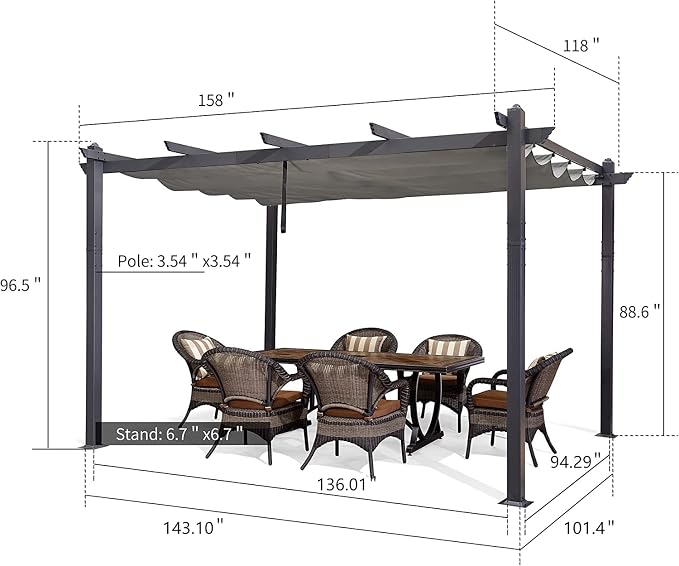 PURPLE LEAF 10' X 13' Patio Pergola - Image 7