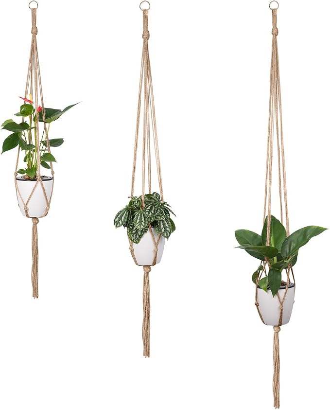 Petutu Plant Hangers Indoor Macrame Hanging Planter Holder 6 Pack, 3 Sizes - Image 4