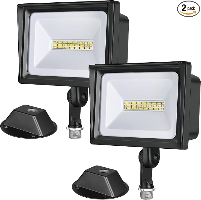 DEWENWILS 2 Pack 34W Flood Lights Outdoor, 3200 LM Super Bright IP65 Waterproof by DEWENWILS