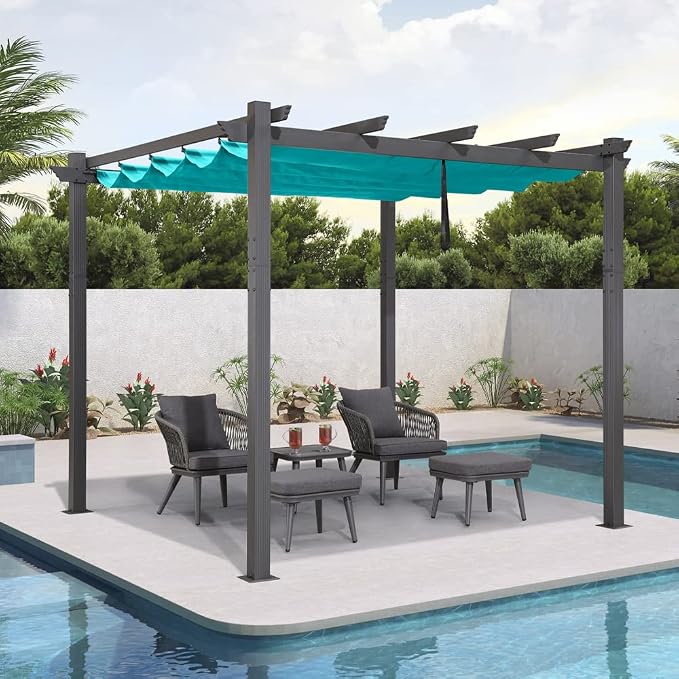 PURPLE LEAF 10' X 10' Outdoor Retractable Pergola - Image 2