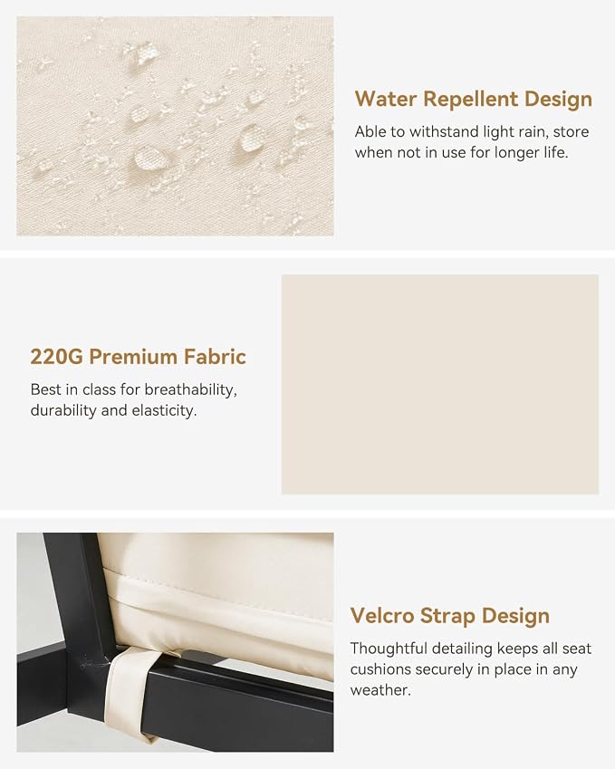 Aoxun Patio Furniture Set, 4 Piece Outdoor Patio Furniture - Image 6