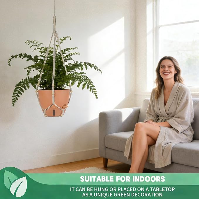 Self-Watering Hanging Planters for Indoor Plants Set 2-Piece Includes Plant - Image 7