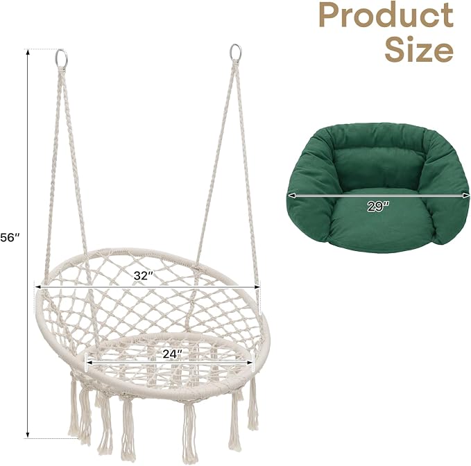 Athena Collection Hammock Chair Hanging Swing Chair - Image 2