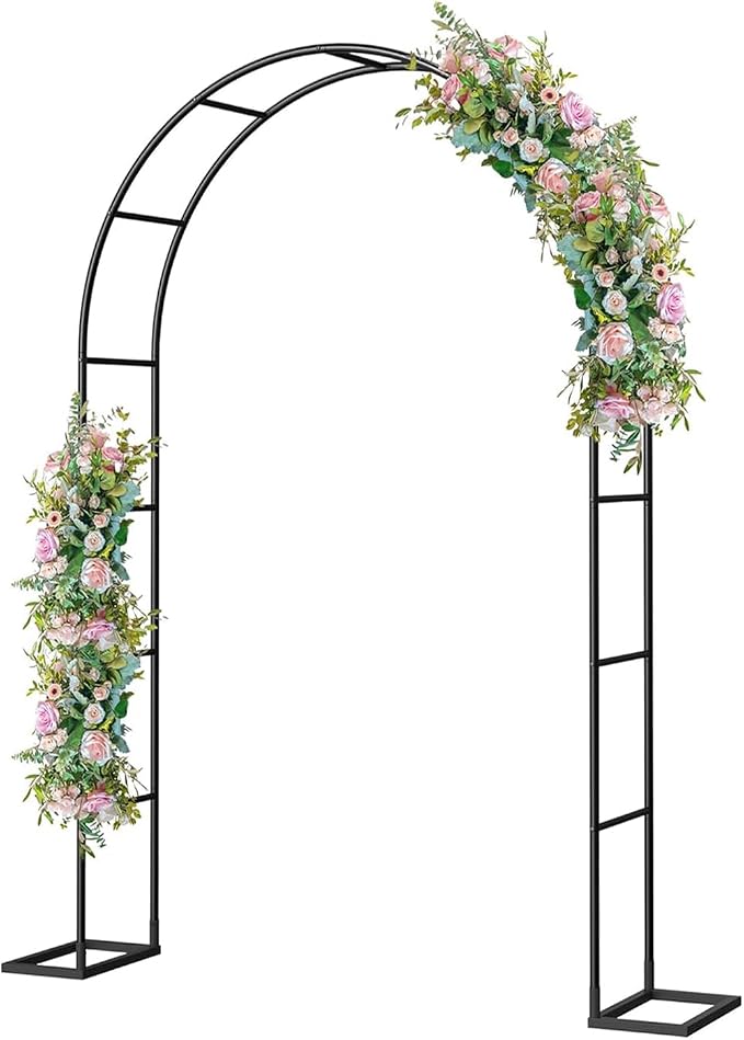 Metal Pergola Arbor with Base, 4.6 Feet Wide x7.9 Feet High Easy to Assemble by LeJoy+Garden