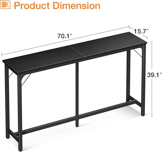 ODK 71 Inch Bar Table, Bar Height Pub Table, Counter Height Bar Table, - Image 3