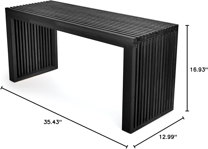 Bamboo Dining Bench, 35 inch Farmhouse Decor Indoor Kitchen Table Bench - Image 3