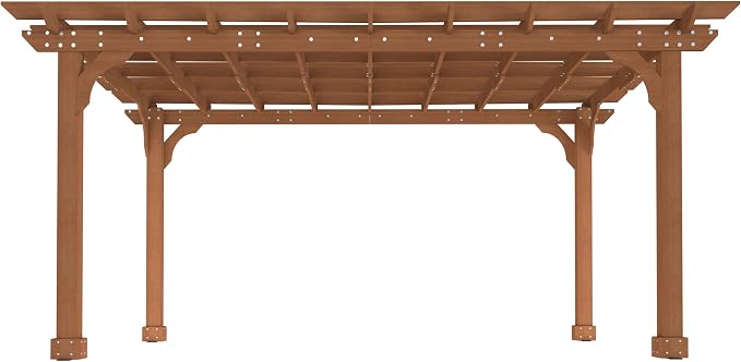 MUPATER 10x14 FT Cedar Wooden Pergola Kit - Image 6