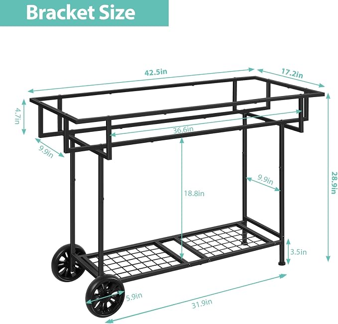 YBING Elevated Garden Bed with Wheels Outdoor 42x17x30in Elevated Raised - Image 5