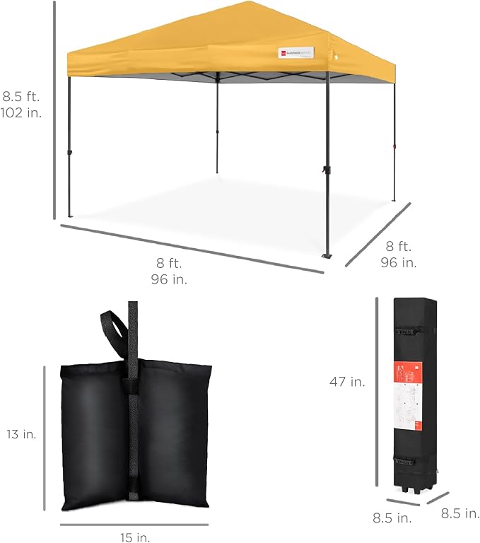 Best Choice Products 8x8ft Pop Up Canopy Tent, Outdoor Shade, 1 Person 1 Minute - Image 8