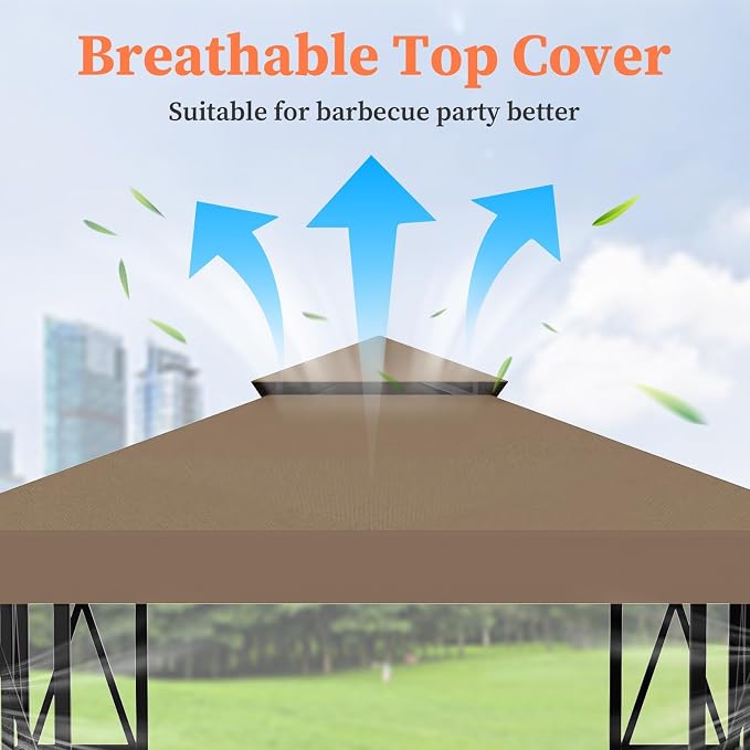Gazebo Canopy Replacement 10x10ft Outdoor Shelter - Image 3