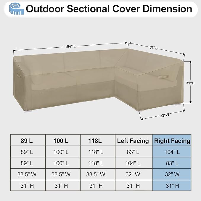 OutdoorLines Waterproof Outdoor Patio Sectional Cover - Image 2