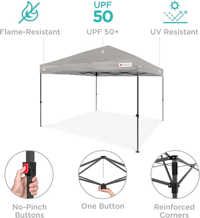 Best Choice Products 8x8ft Pop Up Canopy Tent, Outdoor Shade, 1 Person 1 Minute - Image 4
