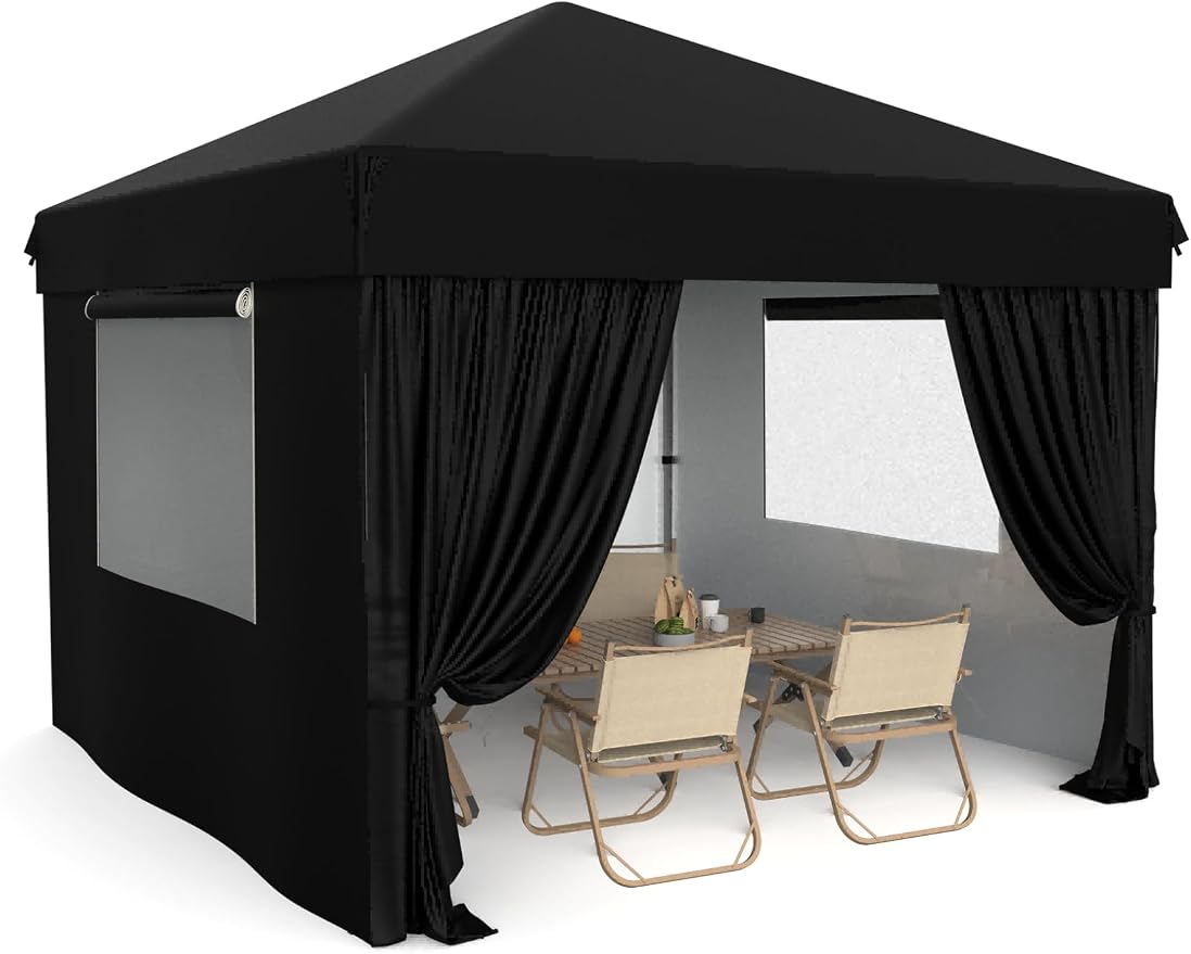 10x10 Pop Up Canopy with Removable 4 Sidewalls by GarveeLife