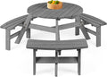 Best Choice Products 6-Person Circular Outdoor Wooden Picnic Table by BestChoiceProducts