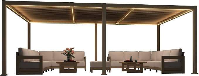 PURPLE LEAF 11x21 ft Louvered Pergola - Image 9