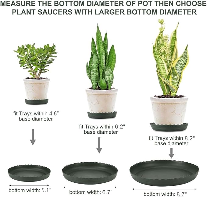 12Pcs Plant Saucer, 6 8 10 Inch Durable Plastic Plant Tray, Drip Tray - Image 2