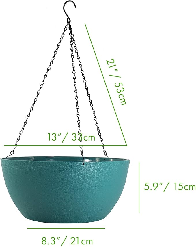 WOUSIWER 13 inch 2 Pack Large Hanging Planters - Image 2